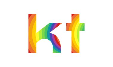 İlk Alfabe Kt Logo Tasarım Şablonu. Bağlı Harf Kt Logo Vektörü