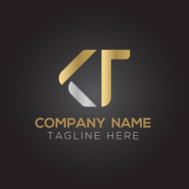 İlk Alfabe Kt Logo Tasarım Şablonu. Bağlı Harf Kt Logo Vektörü