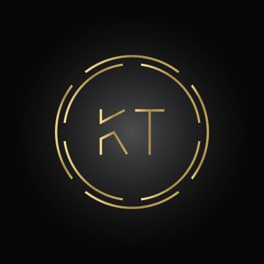 İlk Alfabe Kt Logo Tasarım Şablonu. Bağlı Harf Kt Logo Vektörü