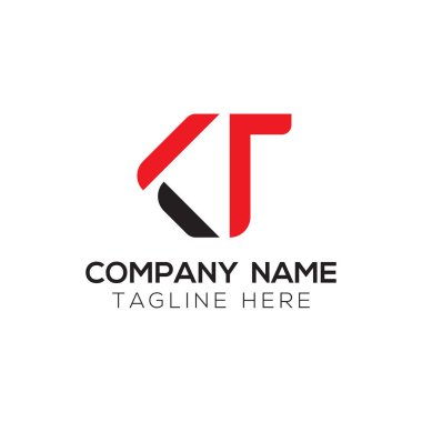İlk Alfabe Kt Logo Tasarım Şablonu. Bağlı Harf Kt Logo Vektörü