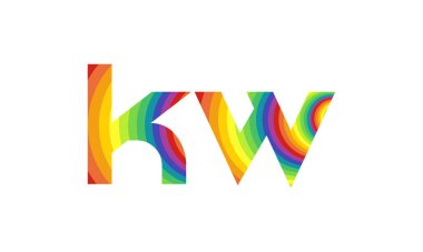 İlk Alfabe Kw Logo Tasarım Şablonu. Bağlı Harf Kw Logo Vektörü