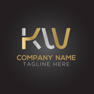 İlk Alfabe Kw Logo Tasarım Şablonu. Bağlı Harf Kw Logo Vektörü