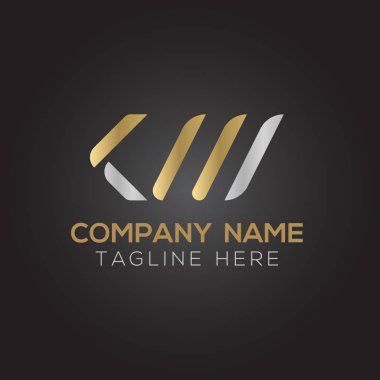 İlk Alfabe Kw Logo Tasarım Şablonu. Bağlı Harf Kw Logo Vektörü