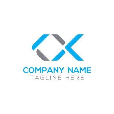 İlk Alfabe Kx Logo Tasarım Şablonu. Bağlı Harf Kx Logo Vektörü