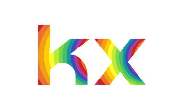 İlk Alfabe Kx Logo Tasarım Şablonu. Bağlı Harf Kx Logo Vektörü