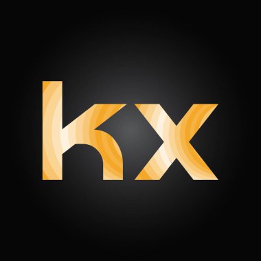 İlk Alfabe Kx Logo Tasarım Şablonu. Bağlı Harf Kx Logo Vektörü
