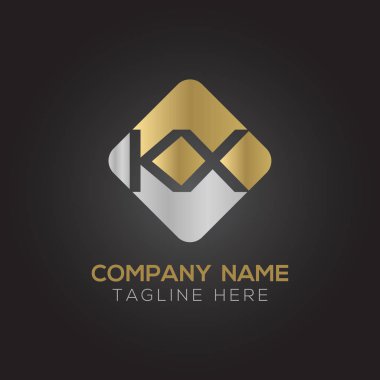 İlk Alfabe Kx Logo Tasarım Şablonu. Bağlı Harf Kx Logo Vektörü
