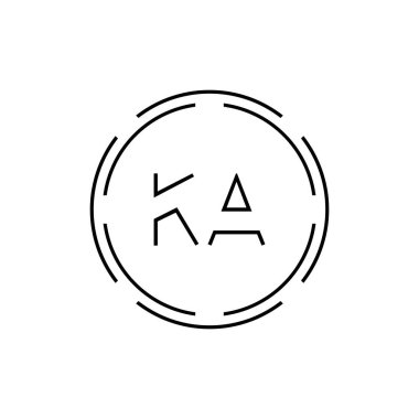 İlk Alfabe Ka Logo Tasarım Şablonu. Bağlı Harf Ka Logo Vektörü
