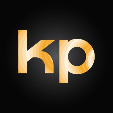 İlk Alfabe Kp Logo Tasarım Şablonu. Bağlı Harf Kp Logo Vektörü
