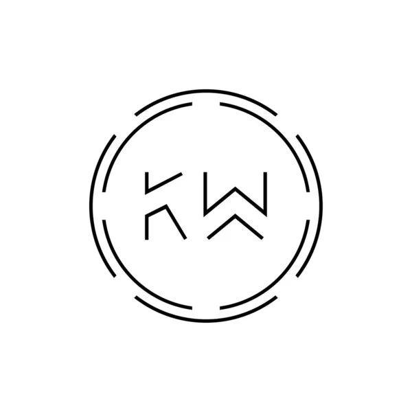 初始字母Kw标志设计矢量模板 连字符Kw Logo向量 — 图库矢量图片