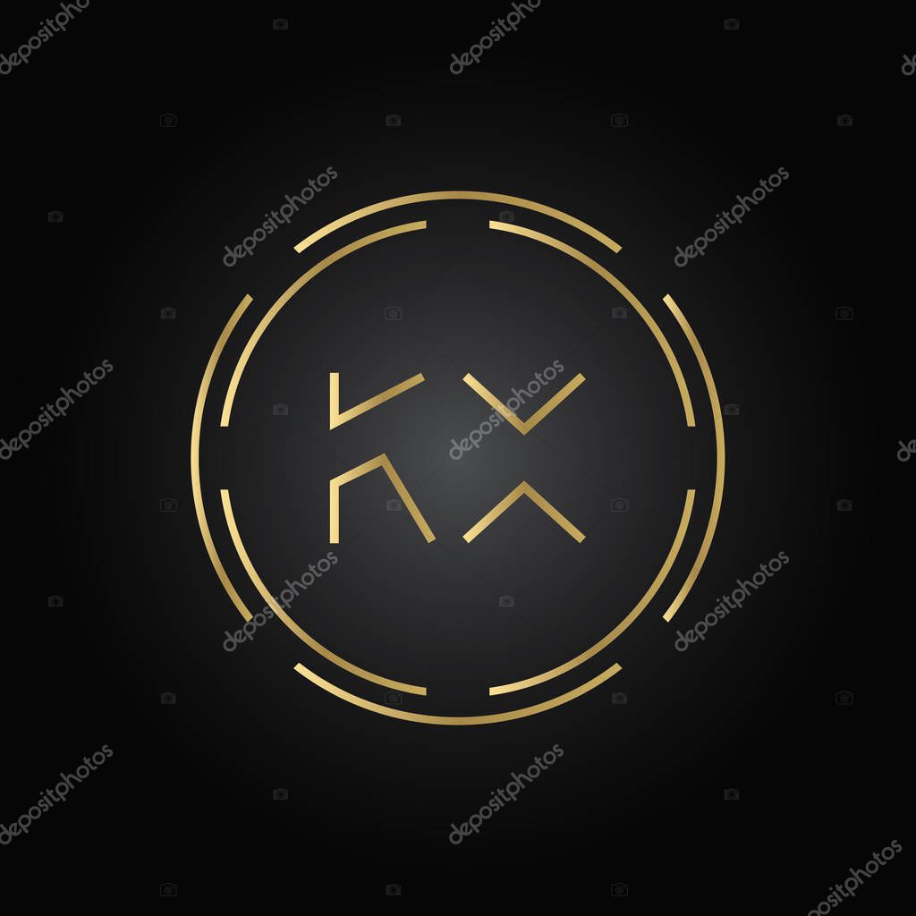 Initial Alphabet KX Logo Design vector Template. Linked Letter KX Logo Vector