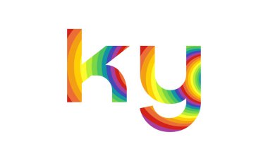 İlk Bağlı Harf Ky Logo Tasarım Şablonu. Yaratıcı Soyut Ky Logo Vektörü