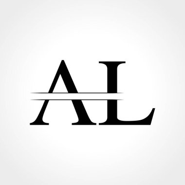 Yaratıcı modern iş tipografisi vektör şablonlu ilk Al Letter logosu. Yaratıcı Soyut Harf El Logosu Tasarımı