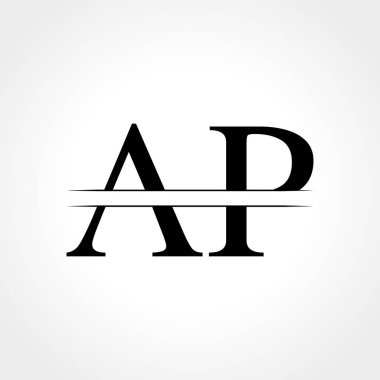 Yaratıcı modern iş tipografi vektör şablonu içeren ilk Ap Harf Logosu. Yaratıcı Soyut Harf Harfleri Logosu Tasarımı