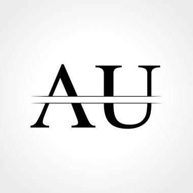 Yaratıcı modern iş tipografi vektör şablonlu ilk Au Letter logosu. Yaratıcı Soyut Harf Au Logo Tasarımı