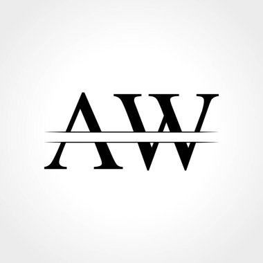 Yaratıcı modern iş tipografi vektör şablonlu ilk AW harfi logosu. Yaratıcı soyut harf AW logo tasarımı