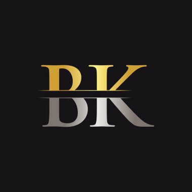 Yaratıcı modern iş tipografi vektör şablonlu ilk Bk Harfi logosu. Yaratıcı Soyut Harf Bk Logo Tasarımı