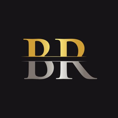 Yaratıcı modern iş tipografi vektör şablonu içeren ilk Br Letter logosu. Yaratıcı Soyut Harf Br Logo Tasarımı