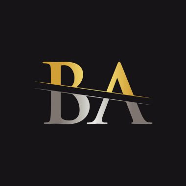 Yaratıcı modern iş tipografi vektör şablonlu ilk Ba Letter logosu. Yaratıcı Soyut Harf Ba Logo Tasarımı