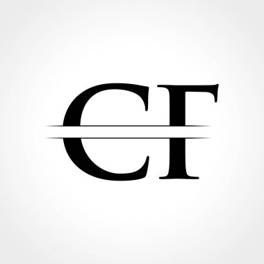 Yaratıcı modern iş tipografi vektör şablonu içeren ilk Cf Harfi logosu. Yaratıcı Soyut Harf Logosu Tasarımı