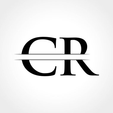 Yaratıcı modern iş tipografi vektör şablonlu ilk Cr Harf Logosu. Yaratıcı Soyut Harf Logosu Tasarımı