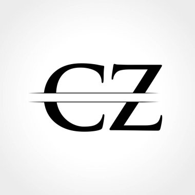 Yaratıcı modern iş tipografi vektör şablonlu ilk Cz Harf Logosu. Yaratıcı Soyut Harf Cz Logo Tasarımı