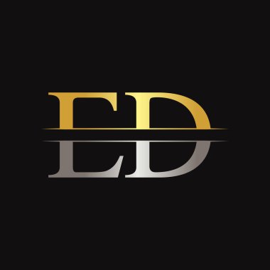 İlk ED Harfi Logo İşletme Vektör Şablonu. Creative Letter ED Logo Tasarımı