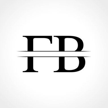 Fb harfi Tip Logo Tasarım Şablonu. Soyut Harf Fb logosu Tasarımı