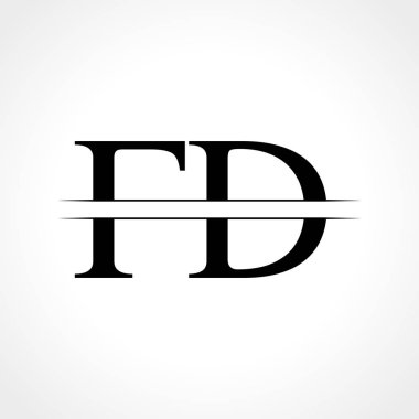 Fd harfi Tip Logo Tasarım Şablonu. Soyut Harf FD logosu Tasarımı