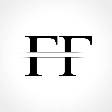 Ff harfi Tip Logo Tasarım Şablonu. Soyut Harf Ff logosu Tasarımı