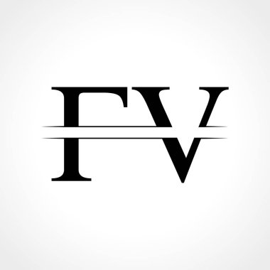 Fv harfi Tip Logo Tasarım Şablonu. Soyut Harf Fv logosu Tasarımı