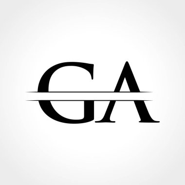 Ga harfi Tip Logo Tasarım Şablonu. Soyut Harf Ga logosu Tasarımı