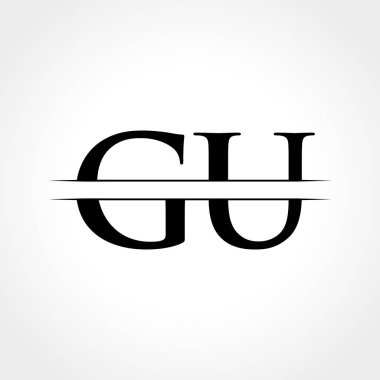 Gu harfi Tip Logo Tasarım Şablonu. Soyut Harf Gu logosu Tasarımı