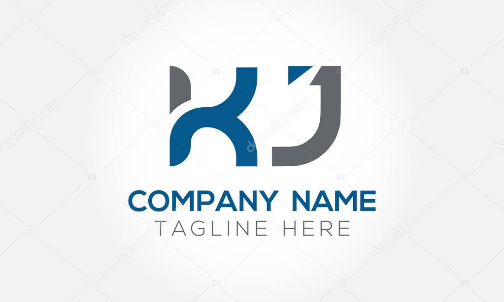 Initial Linked Letter KJ Logo Design vector Template. Creative Abstract KJ Logo Design Vector Illustration