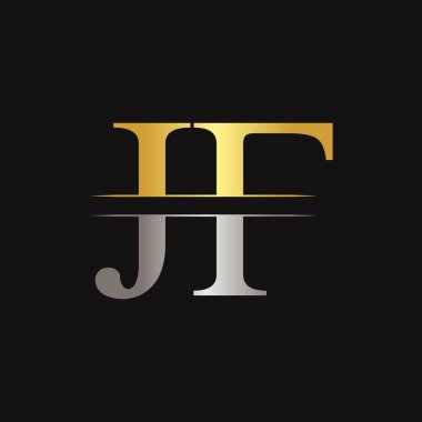 Jf harfi Tip Logo Tasarım Şablonu. Soyut Harf Jf logosu Tasarımı