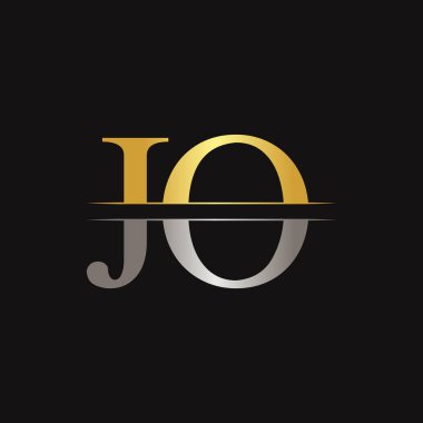 Jo harfi Tip Logo Tasarım Şablonu. Soyut Harf Jo logo tasarımı