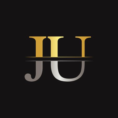 Ju harfi Tip Logo Tasarım Şablonu. Soyut Harf Ju logosu Tasarımı