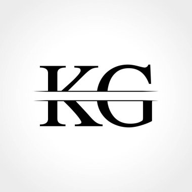 İlk Kg harfi Logo Tasarım Vektör İllüstrasyonu. Soyut Harf Kg logosu Tasarımı