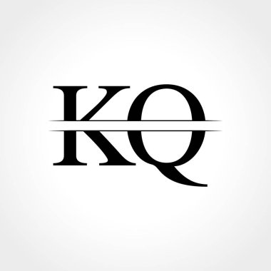Kq harfli Logo Tasarım Vektör İllüstrasyonu. Soyut Harf Kq logo Tasarımı