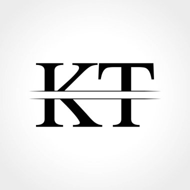 Kt harfli Logo Tasarım Vektör İllüstrasyonu. Soyut Harf KT logosu Tasarımı