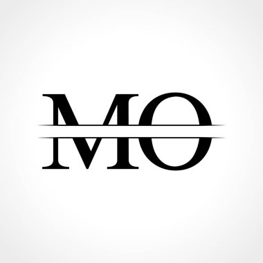 İlk Mo harfi Logo Tasarım Şablonu. Soyut Siyah Harf Mo logosu Tasarımı