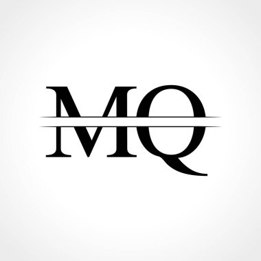 İlk MQ harfi Logo Tasarım Şablonu. Soyut Siyah Harf MQ logosu Tasarımı