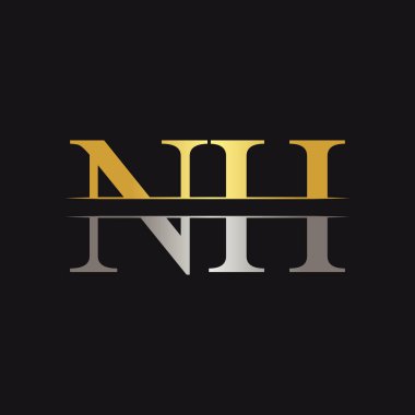 İlk Monogram Harf Nh Logo Tasarım Vektör Şablonu. Nh Harf Logosu Tasarımı
