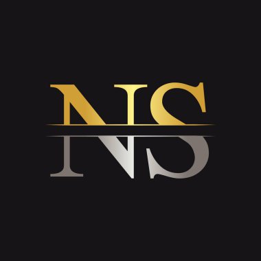 İlk Monogram Harf N Logo Tasarım Vektör Şablonu. Ns Harf Logosu Tasarımı
