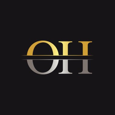 İlk Monogram Harf Oh Logo Tasarım Vektör Şablonu. Harf Logosu Tasarımı