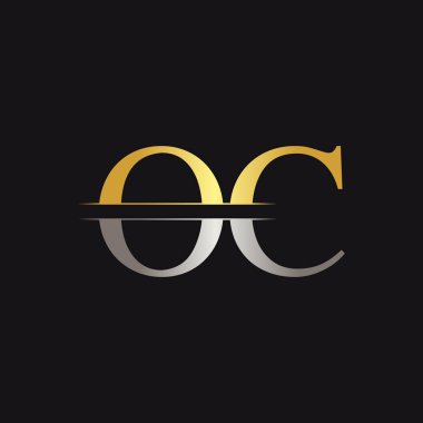 İlk Monogram Harf Oc Logo Tasarım Vektör Şablonu. Oc Harfi Logo Tasarımı