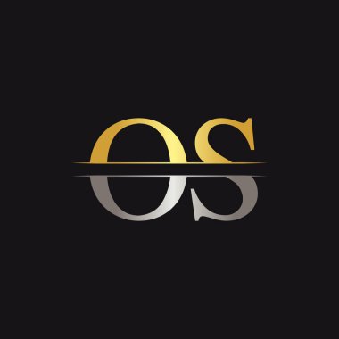 İlk Monogram Harf Os Logo Tasarım Vektör Şablonu. Os Harf Logosu Tasarımı