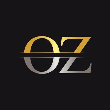 İlk Monogram Mektup Oz Logo Tasarım Vektör Şablonu. Oz Harf Logosu Tasarımı