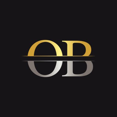İlk Monogram Harf Logosu Tasarım Vektör Şablonu. Ob Harfi Logo Tasarımı
