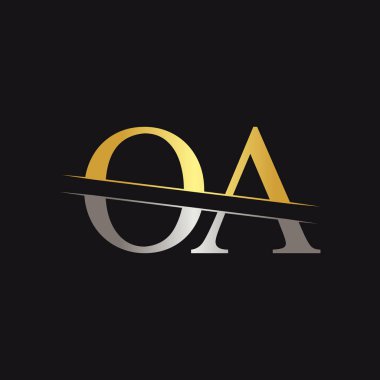 İlk Monogram Harf Oa Logo Tasarım Vektör Şablonu. Oa Harf Logosu Tasarımı